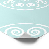 Abstraktes nahtloses Muster der Farbe Powder Blue Poster (Ecke)