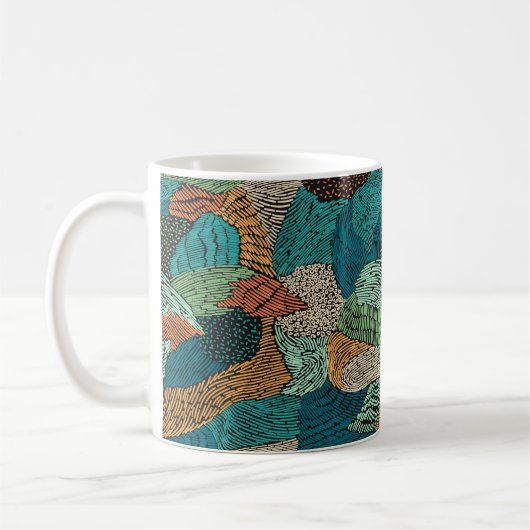 Abstraktes nahtloses Muster. Grunge-Design Kaffeetasse (Links)