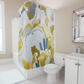 Abstraktes nahtloses Muster. Hellgrau, gelb, g Duschvorhang (Beispiel)