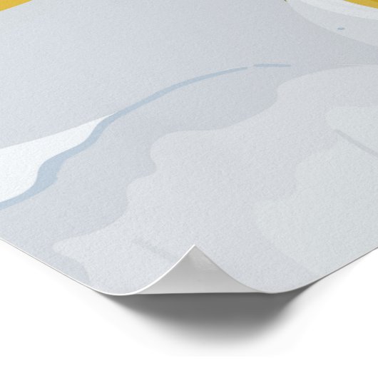 Abstraktes nahtloses Muster. Hellgrau, gelb, g Poster (Ecke)