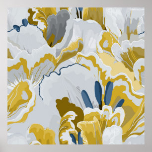 Abstraktes nahtloses Muster. Hellgrau, gelb, g Poster