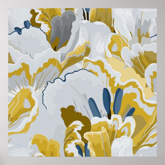 Abstraktes nahtloses Muster. Hellgrau, gelb, g Poster (Vorne)