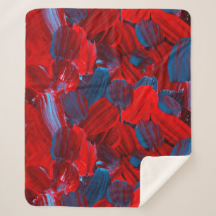 Abstraktes nahtloses Muster in Rot und Blau Sherpadecke