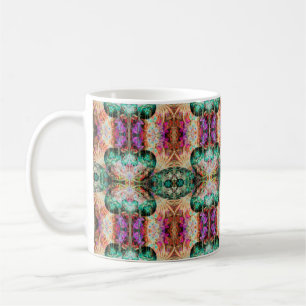Abstraktes nahtloses Muster mit Blumen und Dekor Kaffeetasse