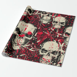 Abstraktes nahtloses Muster mit finsterem menschli Geschenkpapier