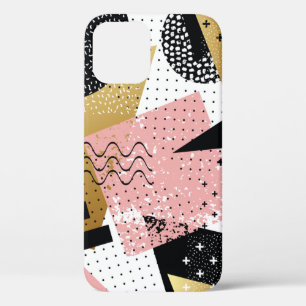 Abstraktes nahtloses Muster mit Goldfolie pink bla Case-Mate iPhone Hülle