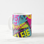 Abstraktes nahtloses Muster mit Pop-Art-Comicsprac Kaffeetasse (Vorderseite Links)