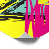 Abstraktes nahtloses Muster mit Pop-Art-Comicsprac Poster (Ecke)