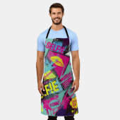 Abstraktes nahtloses Muster mit Pop-Art-Comicsprac Schürze (Getragen)