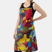 Abstraktes nahtloses Muster mit schwarzer Frau. Di Schürze (InSitu)