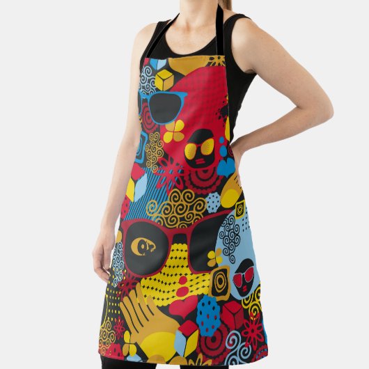 Abstraktes nahtloses Muster mit schwarzer Frau. Di Schürze (InSitu)