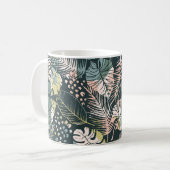Abstraktes, nahtloses Muster mit tropischem p Kaffeetasse (Vorderseite Links)