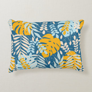 Abstraktes nahtloses Muster mit tropischen Blätter Dekokissen