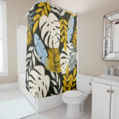 Abstraktes nahtloses Muster mit tropischen Blätter Duschvorhang (Beispiel)