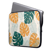 Abstraktes nahtloses Muster mit tropischen Blätter Laptopschutzhülle (Vorderseite Links)