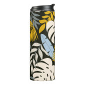 Abstraktes nahtloses Muster mit tropischen Blätter Thermosbecher (Nach links gedreht)