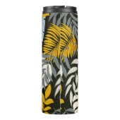 Abstraktes nahtloses Muster mit tropischen Blätter Thermosbecher (Rückseite)
