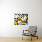 Abstraktes nahtloses Muster mit tropischen Blätter Wandteppich (Beispiel (Horizontal))