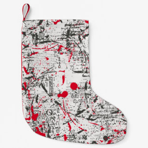 Abstraktes nahtloses Muster mit unleserlichen Frag Kleiner Weihnachtsstrumpf