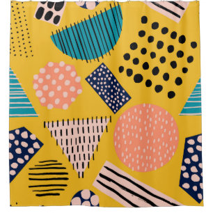 Abstraktes nahtloses Muster mit verschiedenen Form Duschvorhang