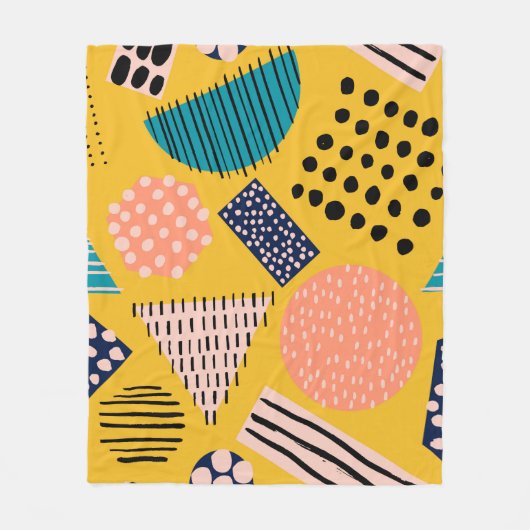 Abstraktes nahtloses Muster mit verschiedenen Form Fleecedecke (Vorderseite)