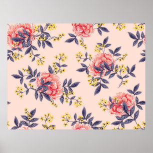 Abstraktes nahtloses Muster mit Vintagen Blätter u Poster