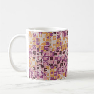 Abstraktes nahtloses Muster. Rundquadrate Kaffeetasse