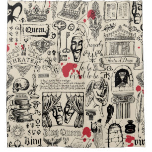 Abstraktes nahtloses Muster zum Thema Theater  Duschvorhang