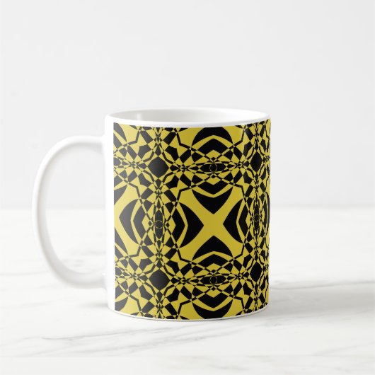 Abstraktes nahtloses Schwarz-Gold-Muster  Kaffeetasse (Links)