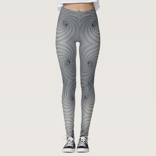 Abstraktes nahtloses Spiralmuster Leggings (Vorderseite)