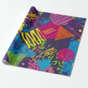 Abstraktes nahtloses urbanes Muster mit BrustELeme Geschenkpapier