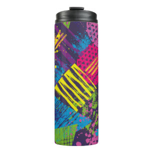 Abstraktes nahtloses urbanes Muster mit BrustELeme Thermosbecher