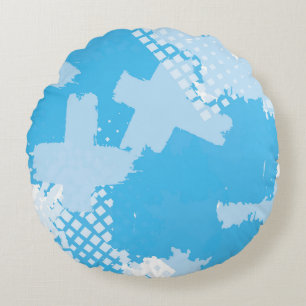 Abstraktes nahtloses Vintages Muster. Wiederholung Rundes Kissen