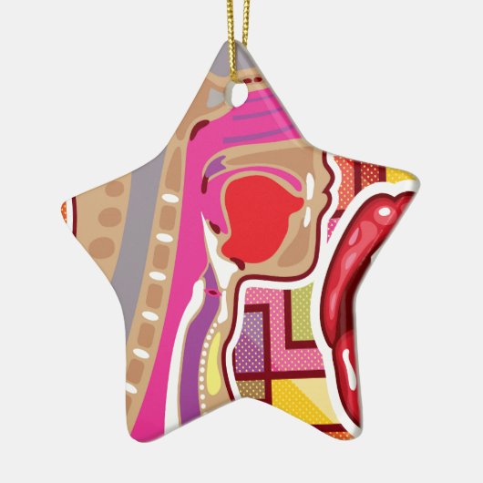 Abstraktes Nasendiagramm der Grafik-Kehle-n Keramikornament (Links)