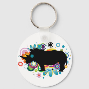 Abstraktes Nashorn Schlüsselanhänger