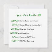 Abstraktes Nasslichtgerät Einladung (Rückseite)