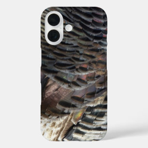 Abstraktes Naturdesign mit Wildtruthahnfedern iPhone 16 Hülle