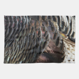 Abstraktes Naturdesign mit Wildtruthahnfedern Küchentuch