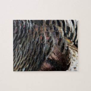 Abstraktes Naturdesign mit Wildtruthahnfedern Puzzle