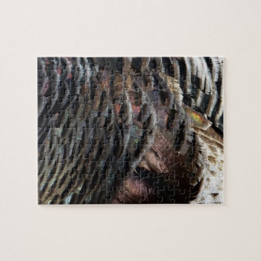 Abstraktes Naturdesign mit Wildtruthahnfedern Puzzle (Horizontal)