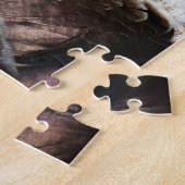 Abstraktes Naturdesign mit Wildtruthahnfedern Puzzle (Seite)