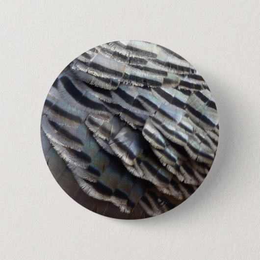 Abstraktes Naturdesign Wild Truthahn Federn II Button (Vorderseite)