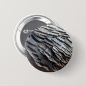 Abstraktes Naturdesign Wild Truthahn Federn II Button (Vorne & Hinten)