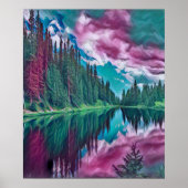 Abstraktes Naturwald Wildnislandschaft Poster (Vorne)