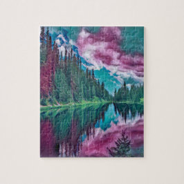 Abstraktes Naturwald Wildnislandschaft Puzzle