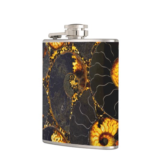 Abstraktes Nautilus-Muster Flachmann (Links)