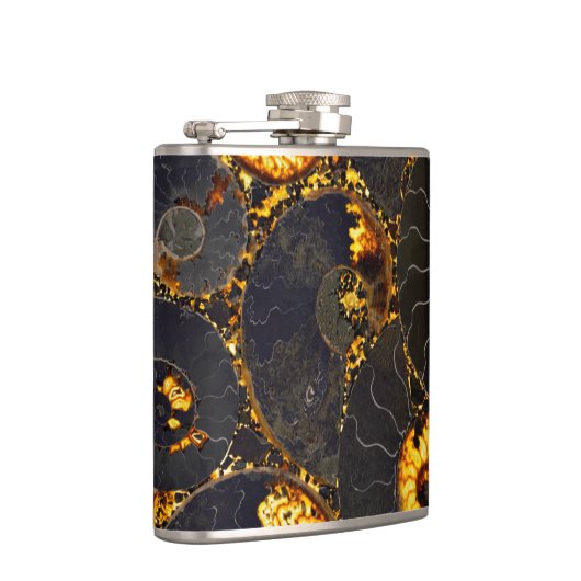 Abstraktes Nautilus-Muster Flachmann (Rechts)