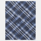 Abstraktes Navy Blue Kariert Checkered Pattern Fleecedecke (Vorderseite)