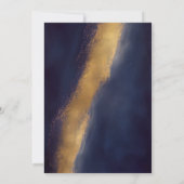 Abstraktes Navy Blue und Gold Save the Date Einladung (Rückseite)