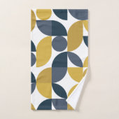 Abstraktes Navy-Senf-Geometrisches Muster Badhandtuch Set (Handtuch)